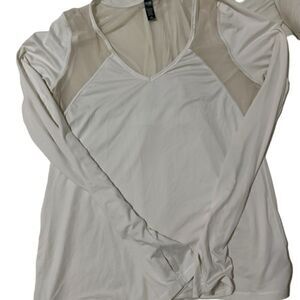 Victoria's secret sport white mesh long sleeve tee with thumbholes